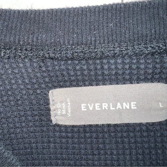 Everlane Waffle Knit Thermal Black Size Large - Picture 3 of 10